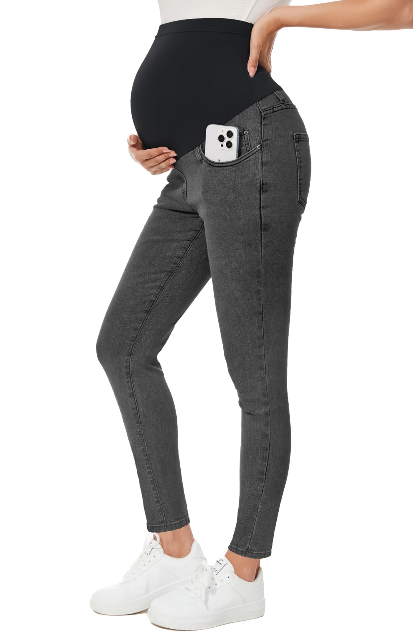 PACBREEZE Women's Maternity Jeans Over Belly Skinny Stretchy Denim Pants Comfy Slim Pregnancy Pants