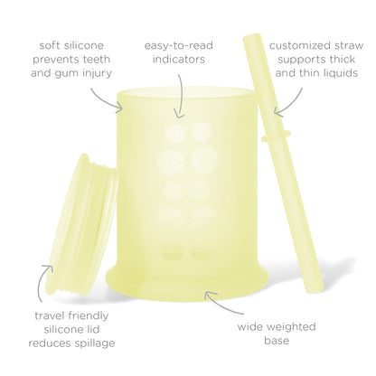 Olababy Silicone Training Cup with Straw Lid | Babies Water Drinking Cup | 6+ Mo Infant To 12-18 Months Toddler | Sippy Cup For Kids & Smoothie Cup | Baby Led Weaning (Mint, 5 oz)