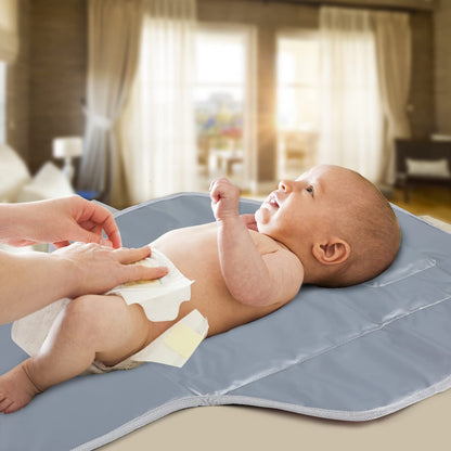 Baby Portable Changing Pad Travel - Waterproof Compact Diaper Changing Mat with Built-in Pillow - Lightweight & Foldable Changing Station, Newborn Shower Gifts