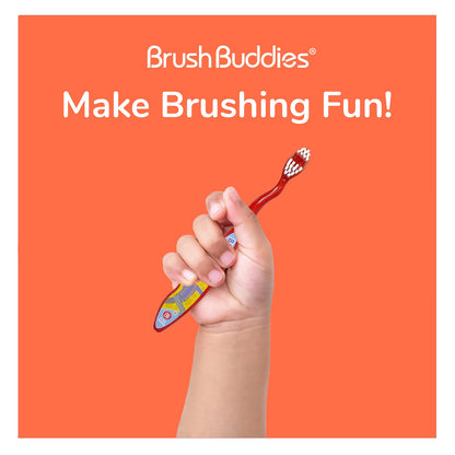 Brush Buddies Hot Wheels Toothbrush for Kids, Kids Toothbrushes, Toothbrush Pack, Soft Bristles for Kids, Toddler Ages 2-4, 6PK