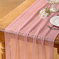 Socomi Blush Pink Gauze Table Runner Chiffon Like Wedding Table Runner 120 inches Long Boho Rustic for Bridal Shower Decorations Baby Shower