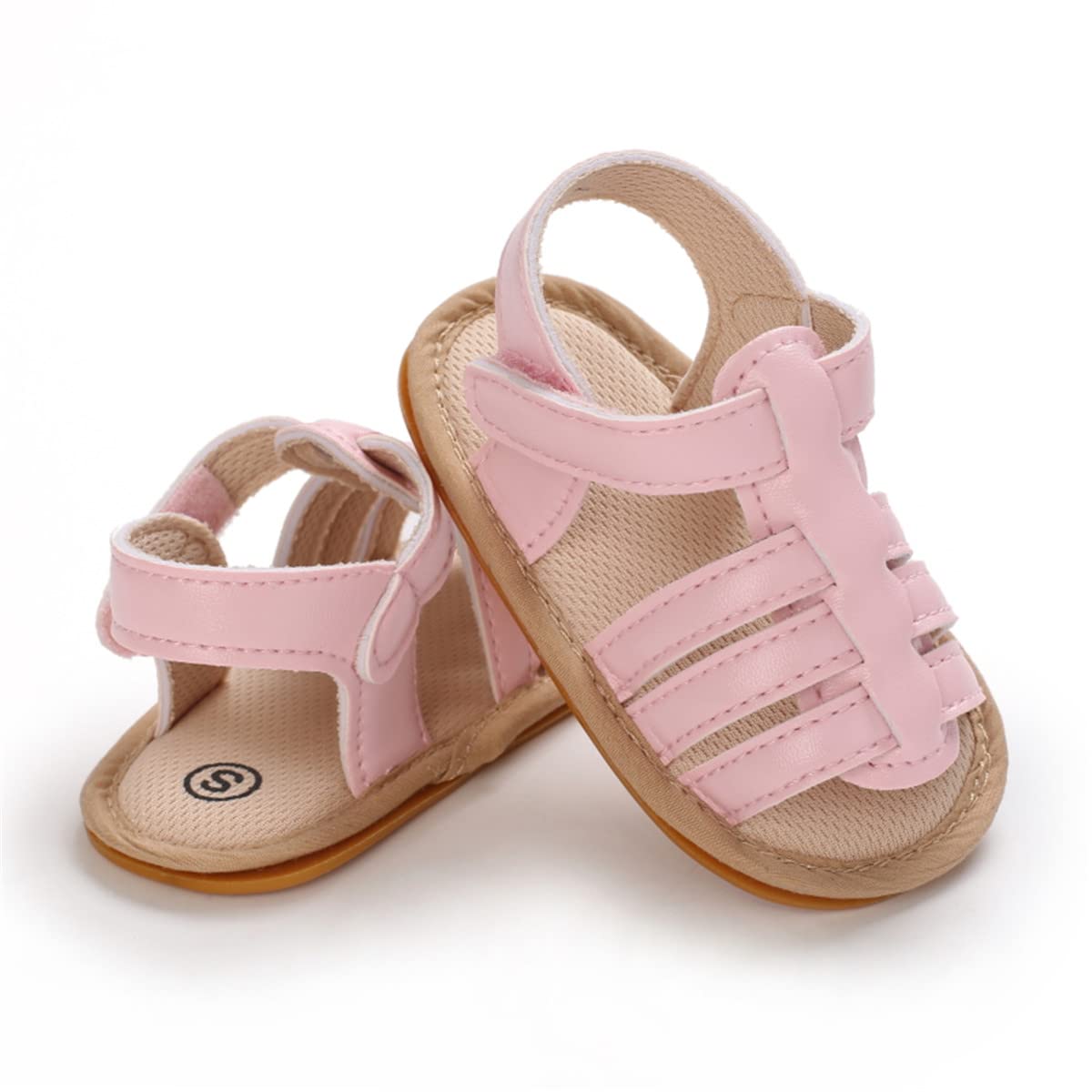 LAFEGEN Baby Boys Girls Summer Sandals 2 Straps Anti Slip Soft Sole Beach Infant Shoes Toddler First Walker Newborn Crib Shoes(3-18Months)