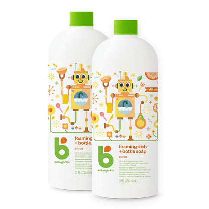 Babyganics Foaming Dish Soap, Pump Bottle, Fragrance Free, 16oz, 3 Pack