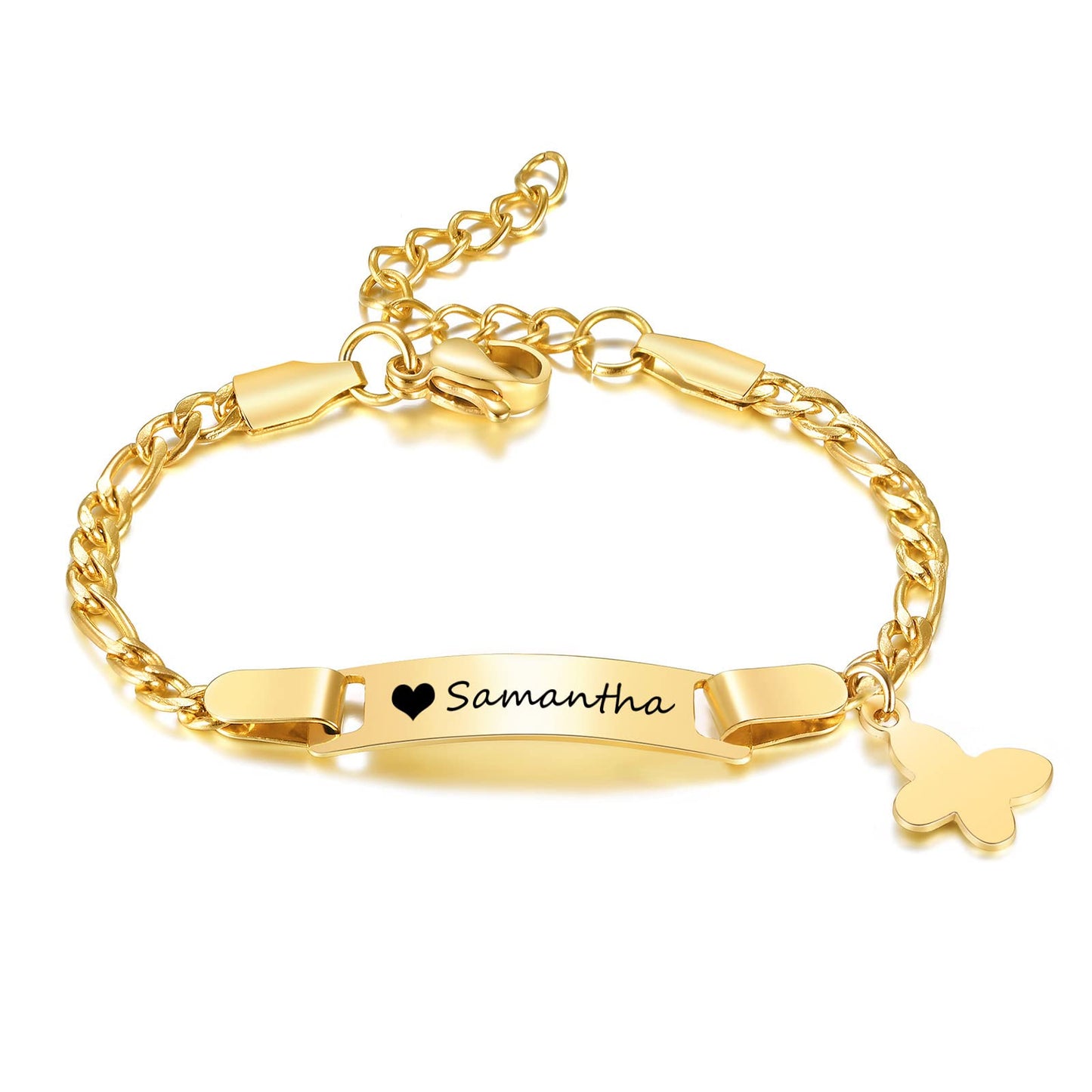 Personalized Baby Bar Bracelet : 18K Gold Plated Custom Name ID Plate Bracelet for Children Toddler from Mom, Engraved Kid Name for Daughter Son, New Born Birthday Gift,Adjustable,Nickel free