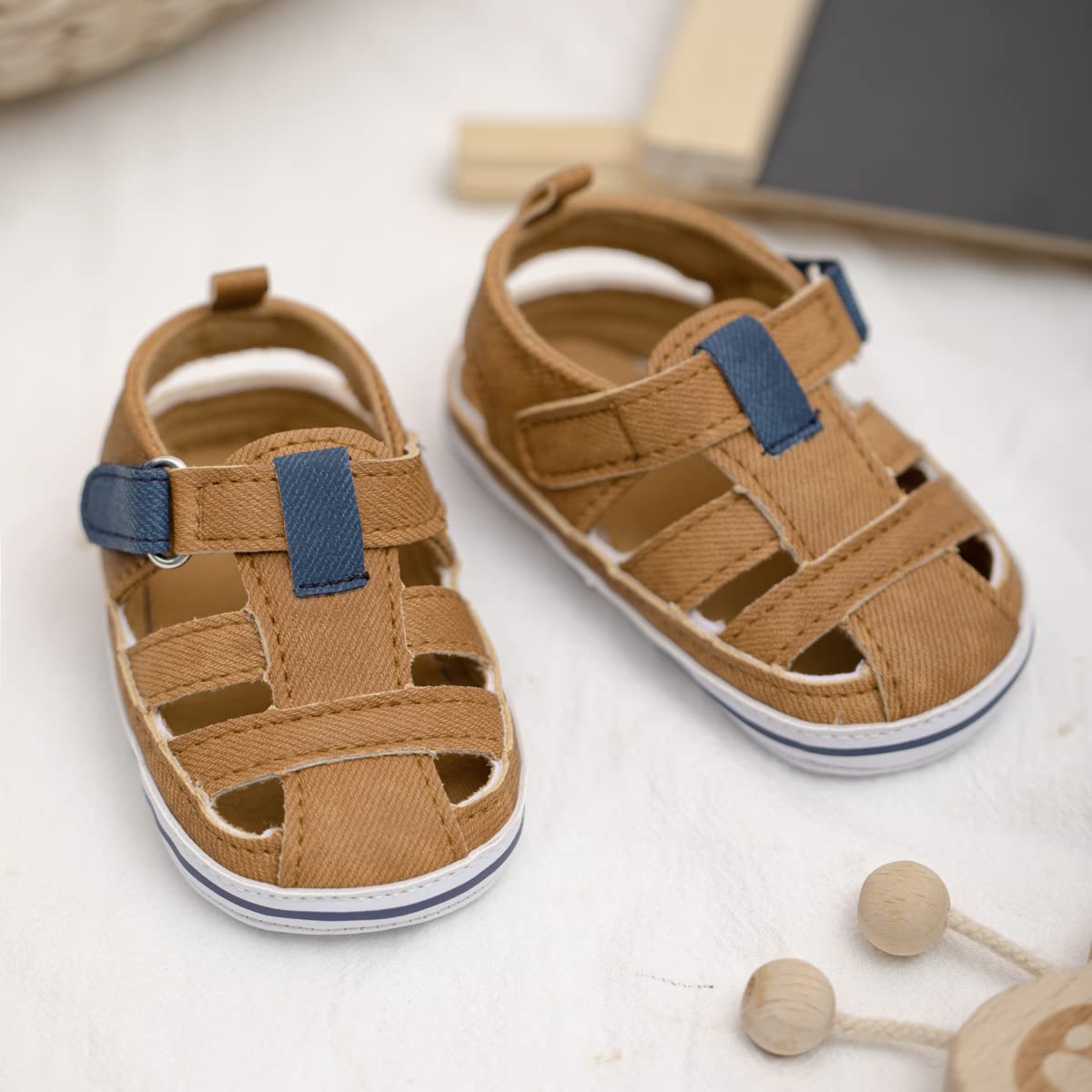 Meckior Baby Infant Boy Girl Sandals Newborn Non-Slip Soft Rubber Sole Sandals for Baby Boys Open-Toe Outdoor Casual Summer First Walkers Shoes