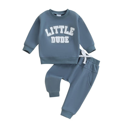 Toddler Baby Boy Fall Clothes Letter Print Long Sleeve Sweatshirt Elastic Pants Cute Kids Winter Outfits