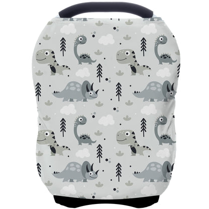 Car Seat Covers Canopy Cover - Multi-use Cover Carseat Canopy, Breathable Breastfeeding Cover, Car Seat Covers for Bbies, Boys & Girls Shower Gifts (Dark Blue Dinosaur)