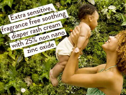 Babo Botanicals Sensitive Baby Fragrance-Free Diaper Cream - 25% Natural Zinc Oxide - Calendula, Shea & Cocoa Butter - EWG Verified - Vegan- from Birth on - 1 or 2 Pack Tube - 6oz Jar
