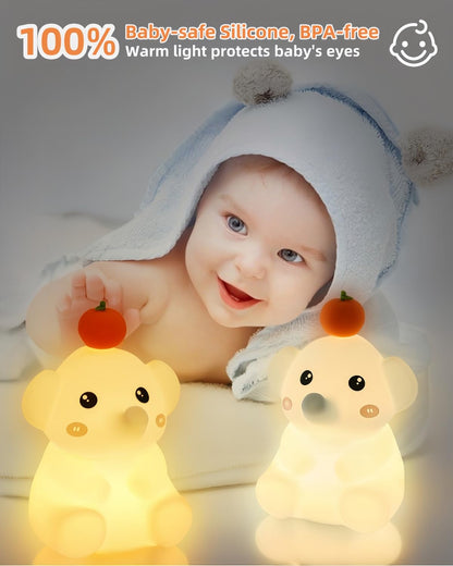 DuDu Duck Night Light, Cute Duck Lamp, Squishy Silicone Nightlight for Bedrooms with 30 Minutes Timer, Rechargeable Bedside Lamp with Touch Control for Bedrooms, Living Room