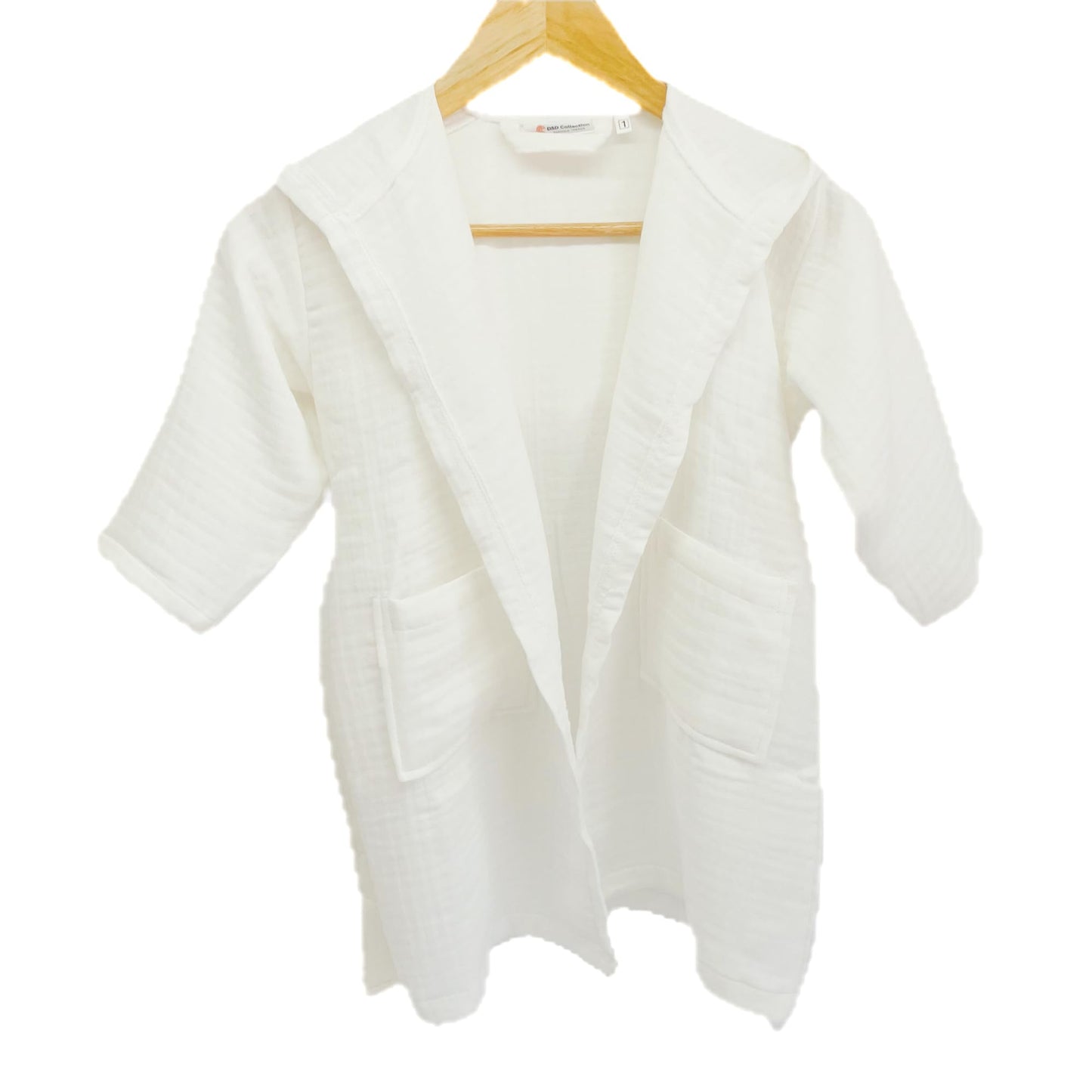 D&D Collection Kids Muslin Bathrobe Poncho, Organic Turkish Cotton Hooded Bath Towel, Premium Soft Muslin, for Girls Boys