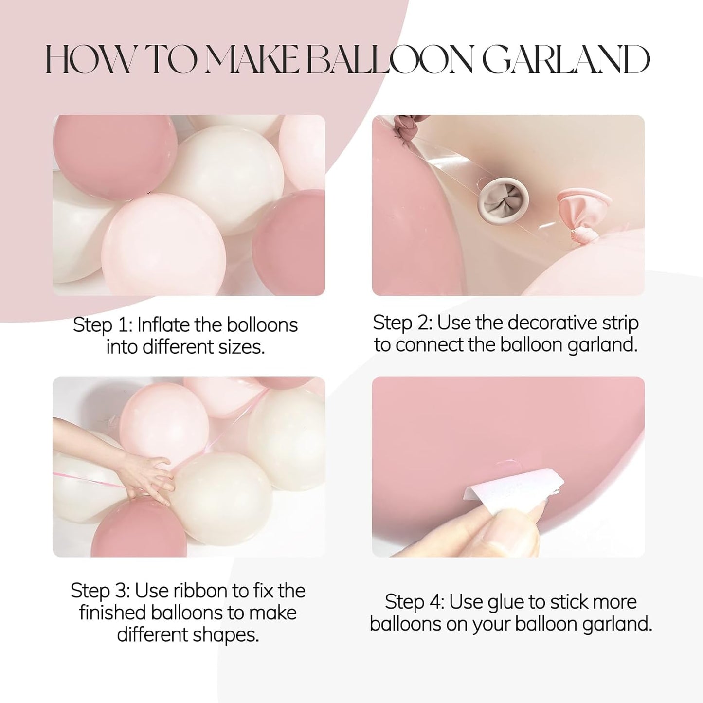 136pcs Boho Dusty Rose Pink Blush Pink White Balloons Garland Arch Kit,Dusty Pink Sand White Balloons for Birthday Bridal Wedding Boho Baby Shower Party Decorations for Girl