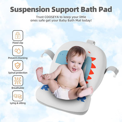 Collapsible Baby Bathtub for Newborn, Foldable Baby Bath Tub with Thermometer & Soft Floating Cushion & Drain Hole, Portable Travel Infant Bath Tubs for Newborns to Toddler 0-36 Months Girl, Pink