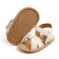 COSANKIM Infant Baby Girls Summer Sandals with Flower Soft Sole Newborn Toddler First Walker Crib Dress Shoes