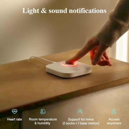 Sense-U Smart Sock Shoe (Long Range) Baby Monitor with On-Device Sleep Indicator & Notifications, Track Heart Rate, Movement, Sleep Patterns, Naps from Anywhere for Peace of Mind, FSA/HSA Eligible