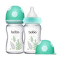 YOHKOH Natural Glass Baby Bottle with Natural Response Nipple, Newborn Anti-Colic Baby Bottles, Wide Neck Mushroom Cap Baby Bottle, Clear (8.8ounce (Pack of 4), Multicolour1)