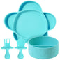 grabease Baby Essentials Must-Haves - Complete Feeding Set for Baby-Led Weaning and Portion Control - Suction Bottoms 4 Piece Set, BPA and Phthalates-Free, Blush