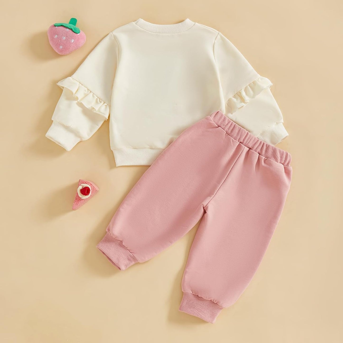 Kupretty Baby Girl Clothes Toddler Fall Winter Outfit Ruffles Crewneck Bow Pullover Sweatshirt + Joggers Pants Set
