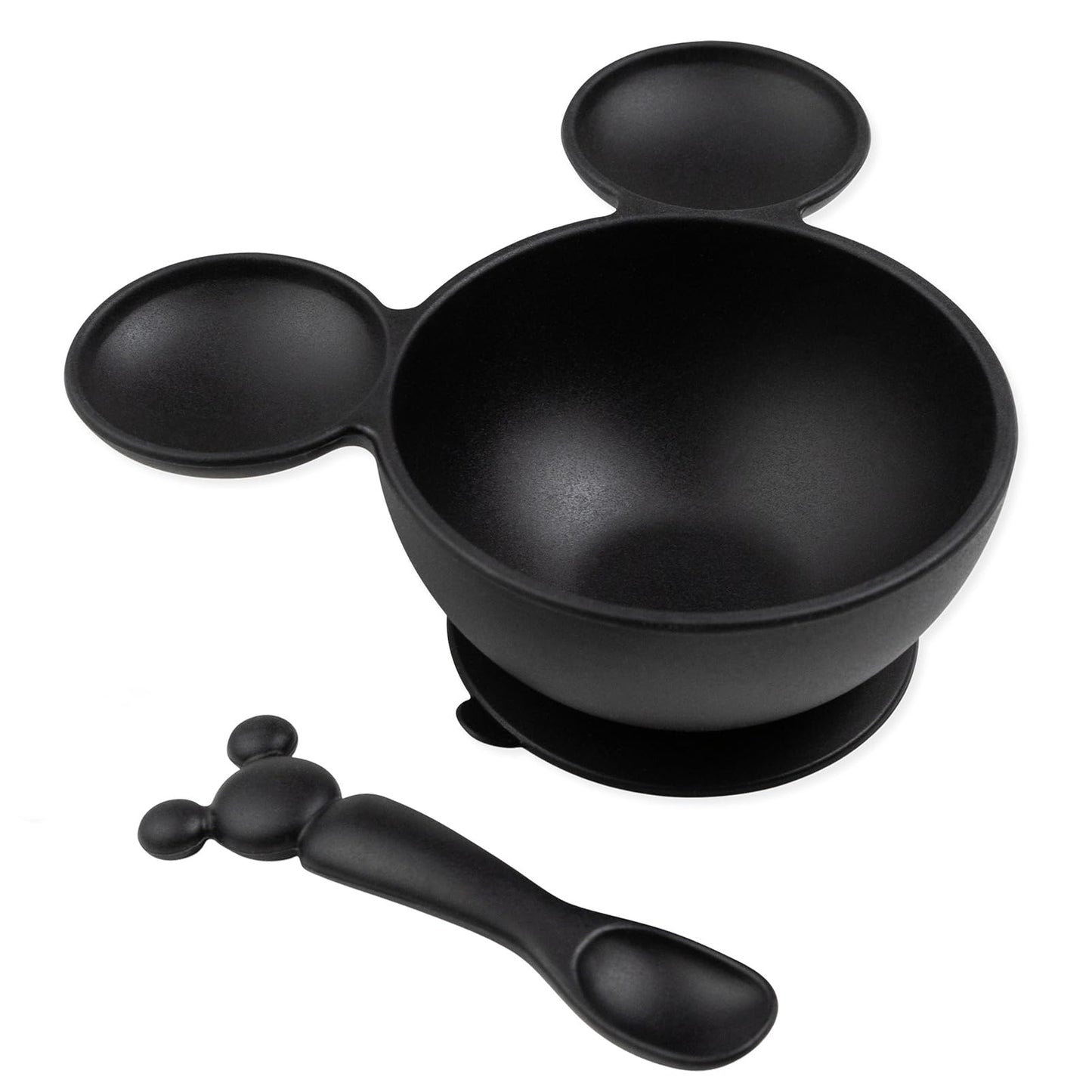 Bumkins Baby Bowls, Disney Minnie Mouse Silicone Baby Feeding Set, Suction Bowls for Baby and Toddler with Spoon, First Feeding Set, Platinum Silicone Bowl for Babies 4 Months