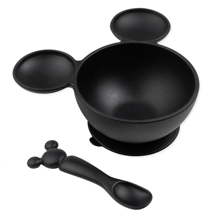 Bumkins Baby Bowls, Disney Minnie Mouse Silicone Baby Feeding Set, Suction Bowls for Baby and Toddler with Spoon, First Feeding Set, Platinum Silicone Bowl for Babies 4 Months