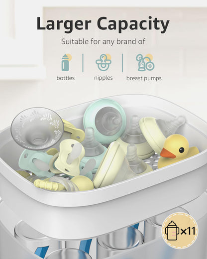 Baby Bottle Sterilizer | Esterilizador de Biberones, 6-in-1 HAUTURE Bottle Sterilizer and Dryer, Electric Steam Bottle Sanitizer for Baby Stuffs, Baby Bottles & Breast Pump Accessories