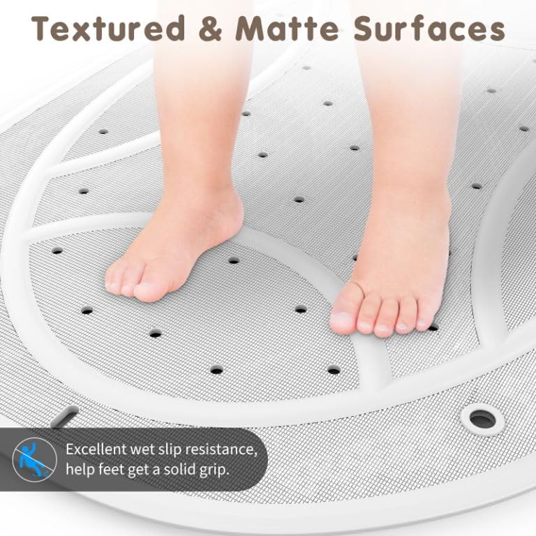 Bath Mat for Tub Non Slip Baby, Kids Bathtub Mat, 30"x18" Bath Mat for Baby, Natural Rubber no Odors, Textured Surface and Strong Suction Cups for Double Anti-Slip, Easy to Clean, Green