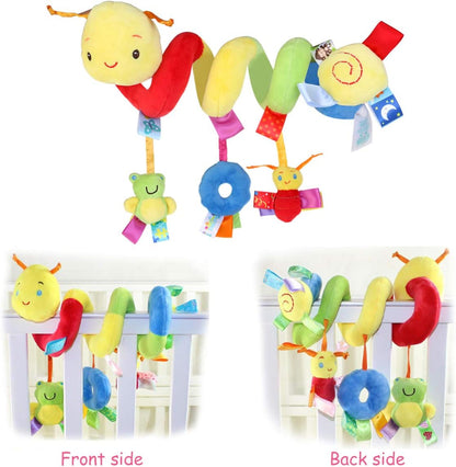 Uonlytech Crib Hanging Rattles Toys, Toy Hanging Rattles Spiral Stroller Crib Cot Toy Spiral Toy Pram Hanging for Babies Boys and Girls