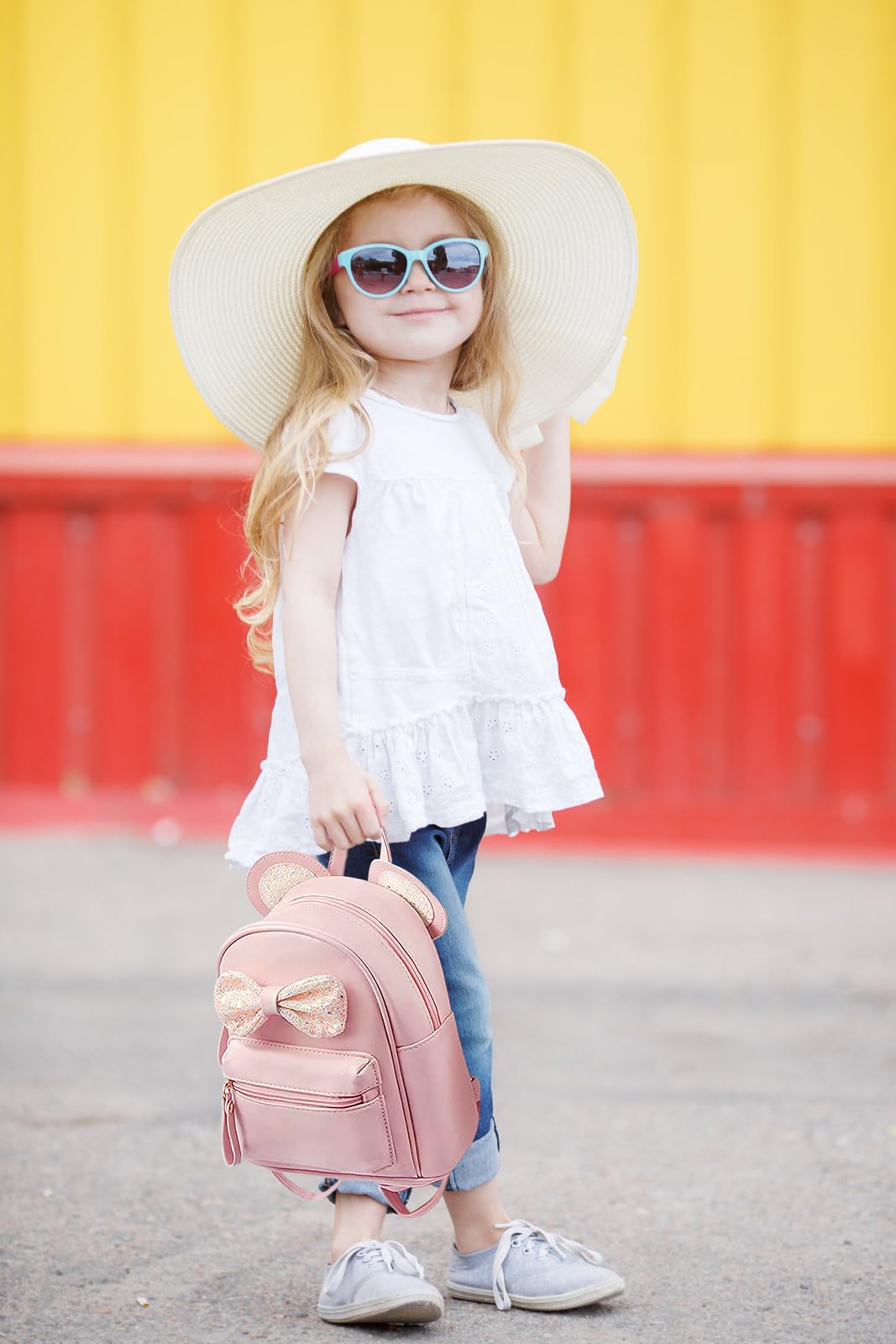 Cutest Toddler Polkadot Bow Mouse Ears Bag Mini Clear Fashion Shoulder Backpack for Teen Toddler Little Girls (clear)