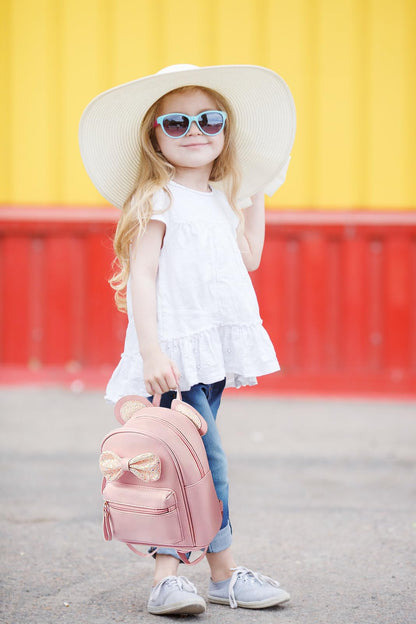 Cutest Toddler Polkadot Bow Mouse Ears Bag Mini Clear Fashion Shoulder Backpack for Teen Toddler Little Girls (clear)