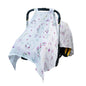 100% Muslin Summer Baby Car Seat Cover, Universal Fit Infant Car Seat Canopy, Breathable & Lightweight Sun, Weather Protection for Boys & Girls