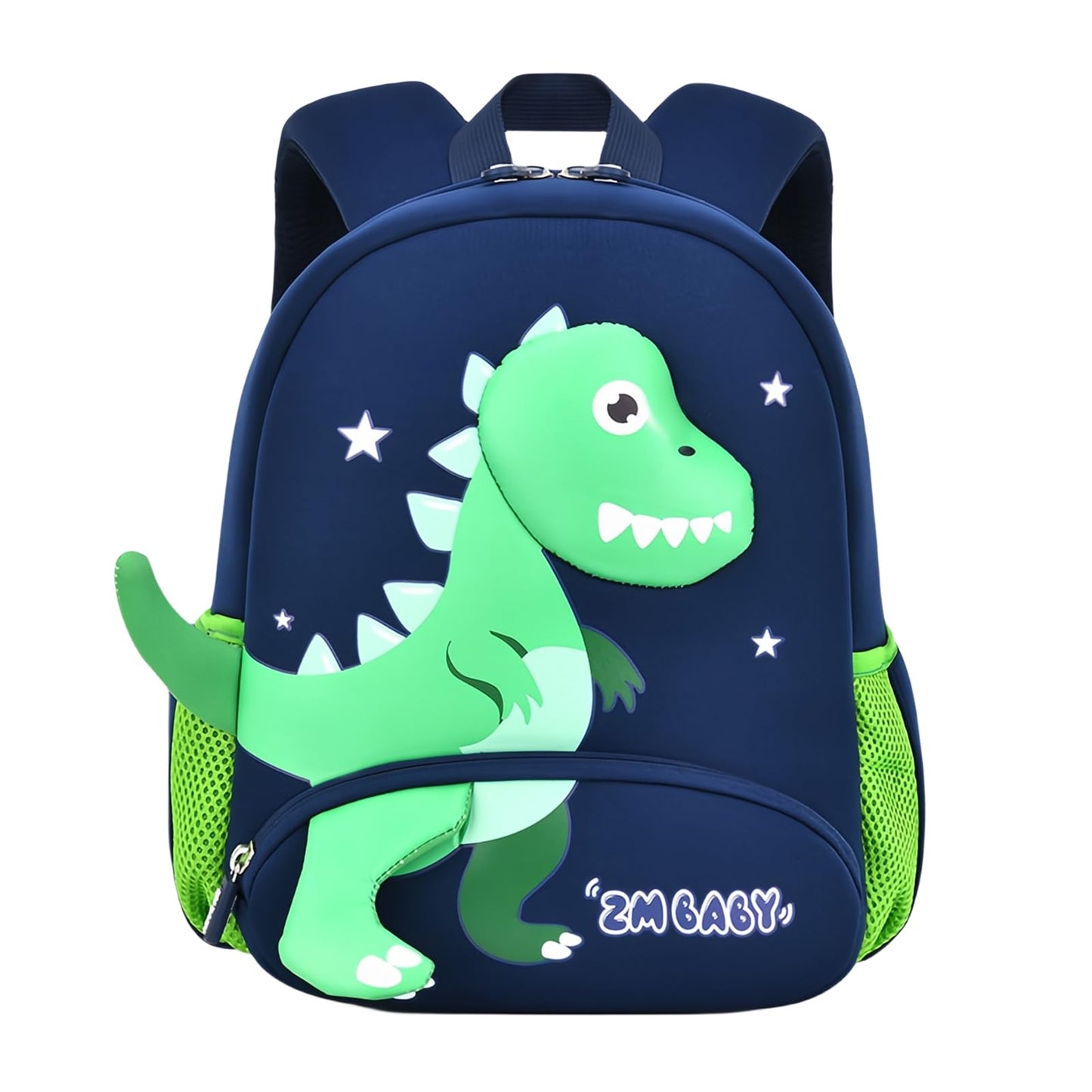 Dinosaur Anti-lost Backpack for Boys Kindergarten Preschool Bookbag with Chest Strap, Toddler Boys Backpack Daycare Bag, B-Green+Orange