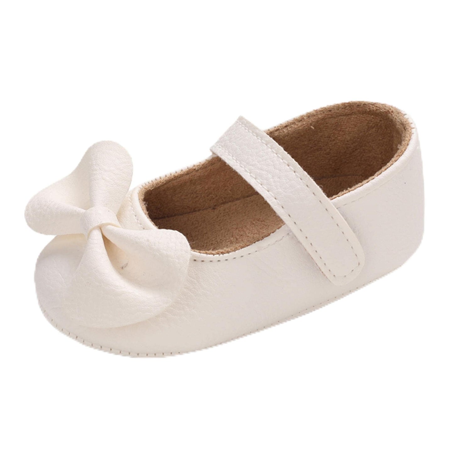 Baby Girl Mary Jane Flats Dress Shoes - Infant Newborn Shoes Anti-Slip Soft PU Leather Party School Wedding Princess Baby Girl Shoes 0-18M