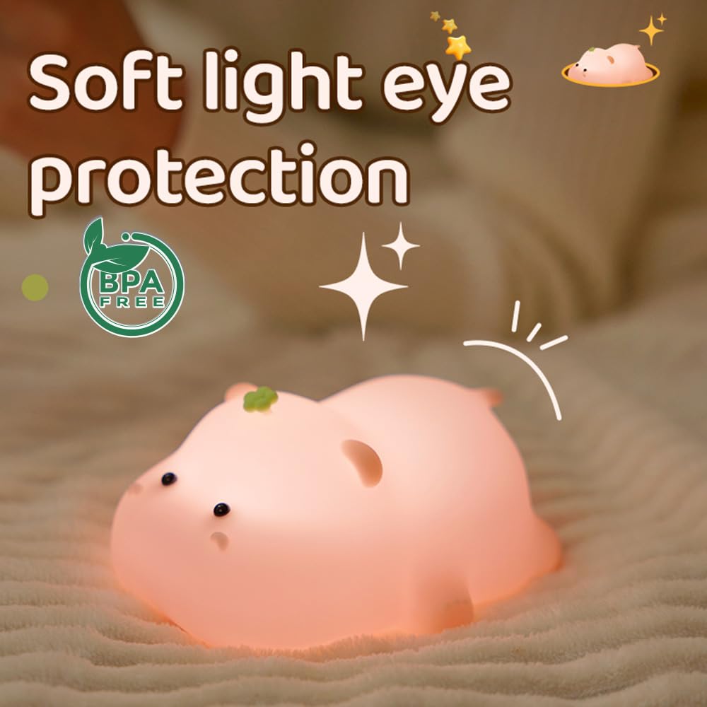 Led Cute Dog Night Light, Dimmable Nursery Puppy Kawaii Lamps, Super Squishy Silicone USB Rechargeable Touch Control Night Lamp for Kids Adults, Used for Camping Party Room Decor (Dog)