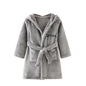 Toddlers Kids Hooded Robe Boys Girls Soft Flannel Bathrobes Pajamas Plush Robe