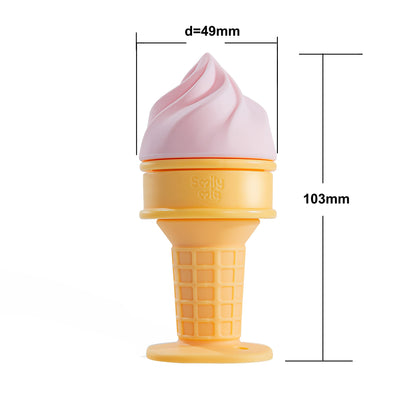 Smily Mia Freezer Teether for Babies 12-18Months,Freezable Ice Cream Toy for 6-12Months Babies,Cold Water Soother for 3-6Months for Teething Pian Relief,Cream White