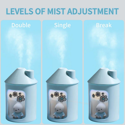 Mipow x miffy BTA700M Cool Mist Humidifier for Bedroom,Ultrasonic Quiet Humidifier with Night Light,450 ML Double Spray Humidifiers for Nursery,Office Indoor Plants (Pink)