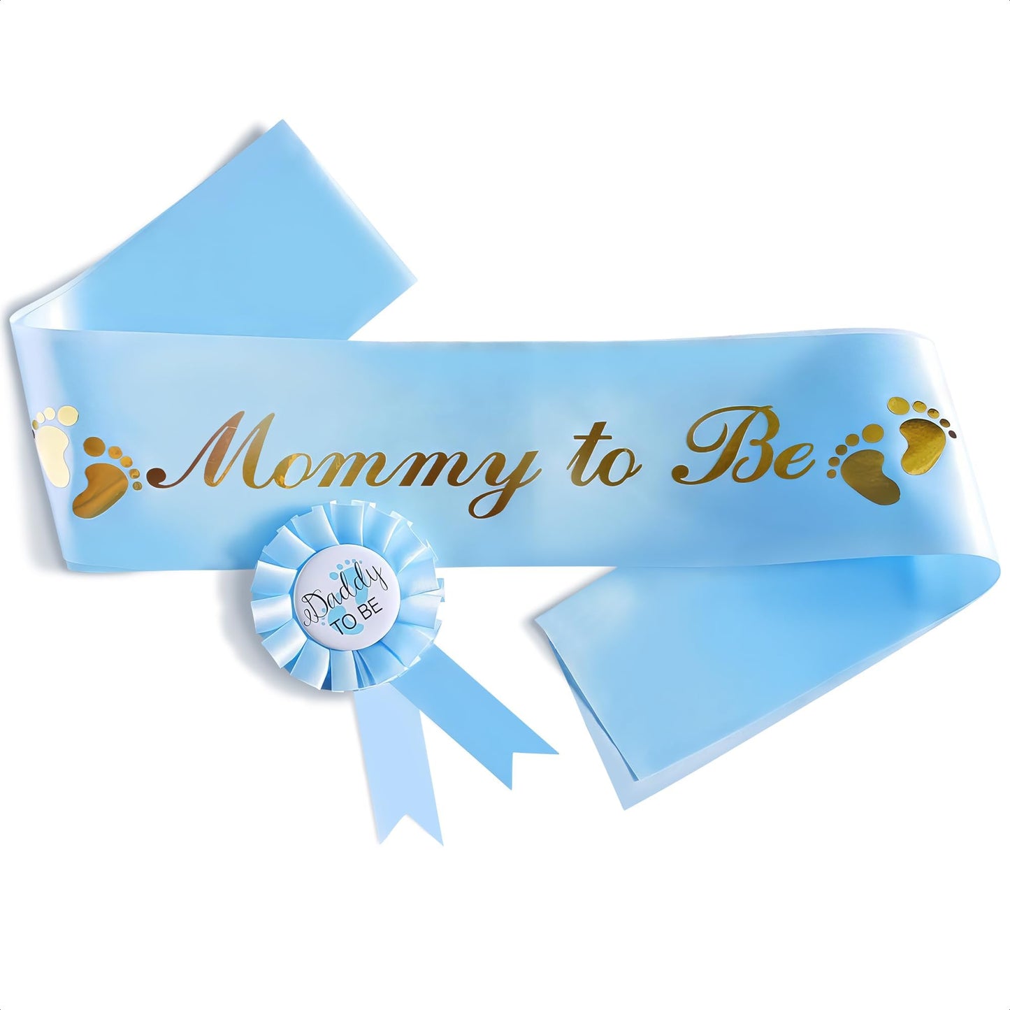 Pink Baby Shower Decorations Mom to Be Sash Baby Shower Decorations for Girl and Sash Daddy to Be Badge - Glossy Texture, Wearable Brooch, Wear-Resistant, set with Ribbon and Badge, Delicate craft