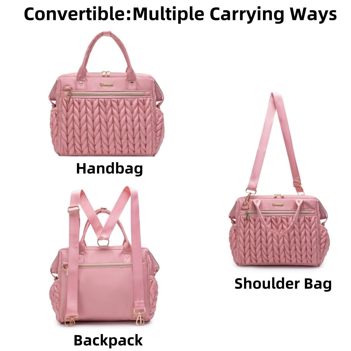 Small Diaper Bag Tote Crossbody, Medium Baby Bag Convertible Backpack for Women Diaper Purse