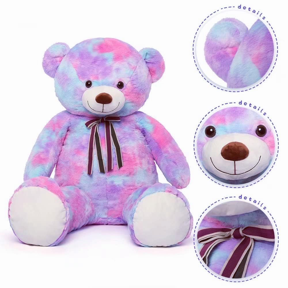 Tezituor 59" Gaint Teddy Bear Stuffed Animal,5ft Life Size Big Teddy Bears,Light Brown Cute Soft Plush Toy,Gifts for Kids Girls Boys Girlfriend Valentine,Christmas,Birthday,Baby Shower,Wedding Party