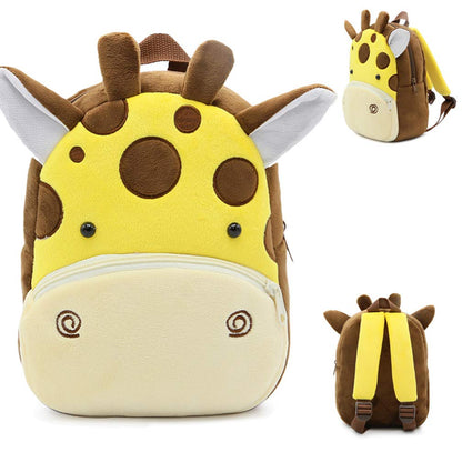 Ladyzone Toddler Backpack Zoo Animals Backpacks Cute Plush Bag Cartoon 10" Preschool Book Bag For 2+ Years Girls Boys