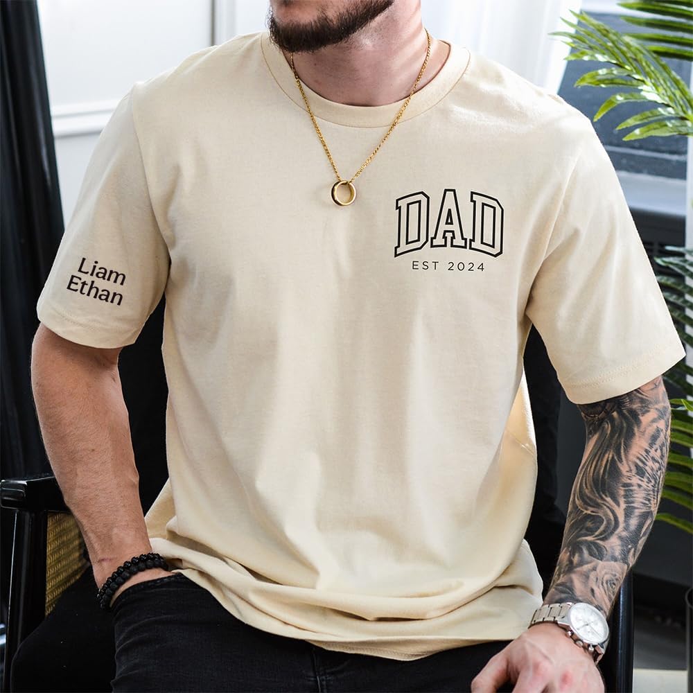 Personalized Dad Shirt, Custom Dad Tshirt, Est Date Daddy T Shirt, Gift for Father, First Time Daddy, Baby Announcement, Grandpa, Papa Gifts