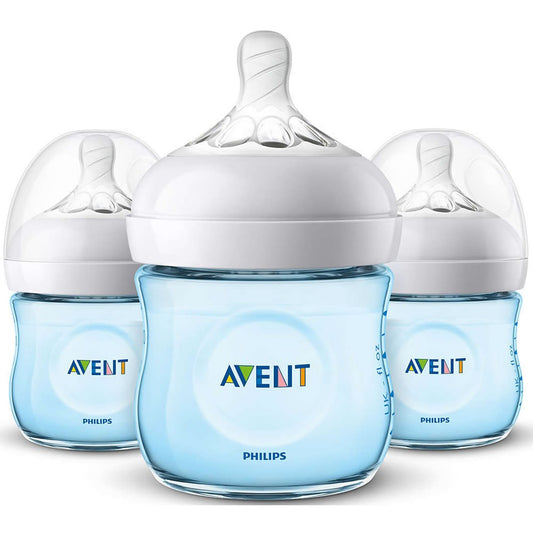 Philips AVENT Natural Baby Bottle, SCF010/37, Clear, 4 Ounce (Pack of 3)