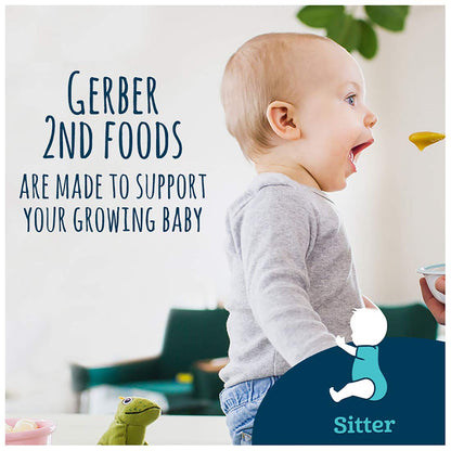 Gerber 2nd Food Baby Food Green Bean Puree, Natural & Non-GMO, 8 Ounce, 2 Count (Pack of 8)