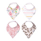Copper Pearl 4 Pack Soft Cotton Baby Bibs for Drooling and Teething, Absorbent Drool Bibs for Baby Girl and Boy, Adjustable to Fit Newborns to Toddlers, Tons of Styles (Ferra)
