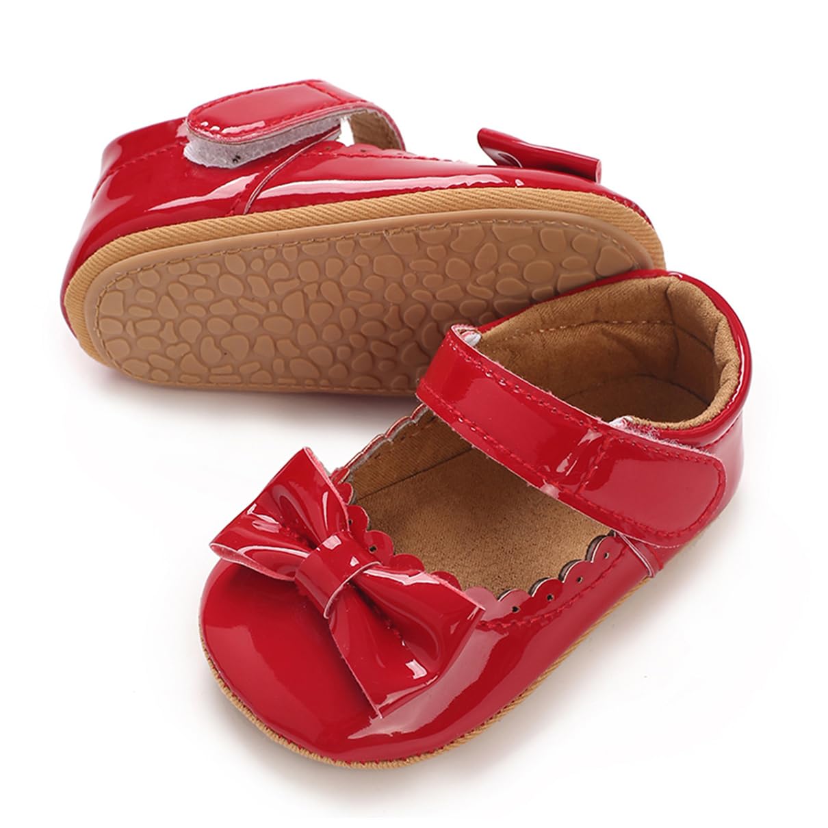 COSANKIM Baby Girls Mary Jane Flats Shoes Anti-Slip Rubber Sole Infant Toddler Princess Wedding Dress Shoes