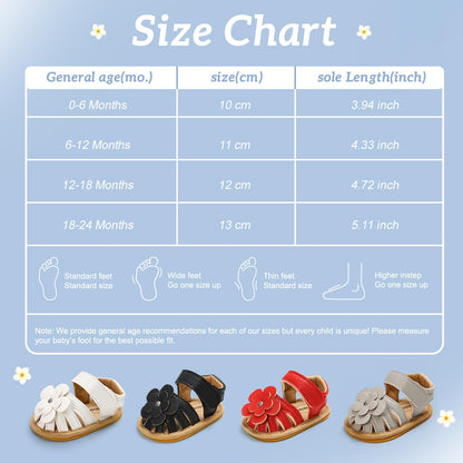 Kannior Infant Boys Girls Sandals Breathable Premium Baby Summer Outdoor Casual Beach Shoes Lightweight Toddler Flower Bowknot Anti Slip Rubber Sole Newborn Prewalker First Crib Shoes
