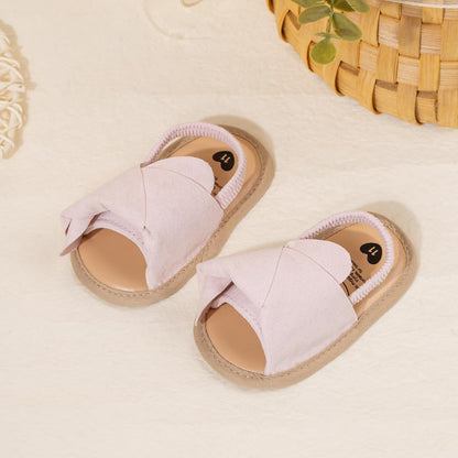 Meckior Infant Baby Girls Boys Summer Sandals Open Toe Lace Princess Dress Wedding Flats Shoes Newborn Toddler Soft Non-slip Sole First Walker Crib Shoes