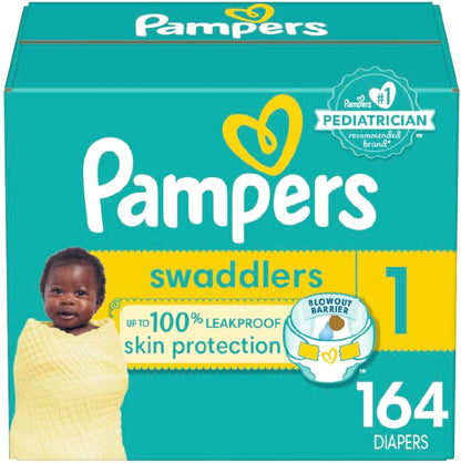 Pampers Baby Diapers - Swaddlers - Size 1, 198 Count, Ultra Absorbent Disposable Infant Diaper