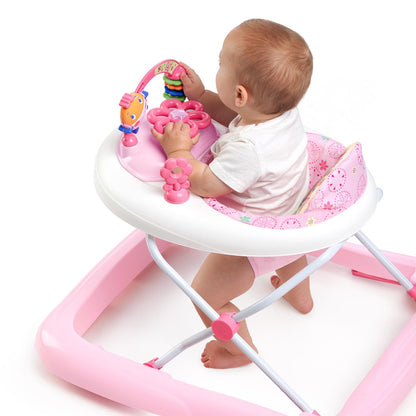 Bright Starts JuneBerry Walk-A-Bout Baby Walker and Entertainer, Removeable Floor Toy, with Easy Fold Frame for Storage, Ages 6 Months +
