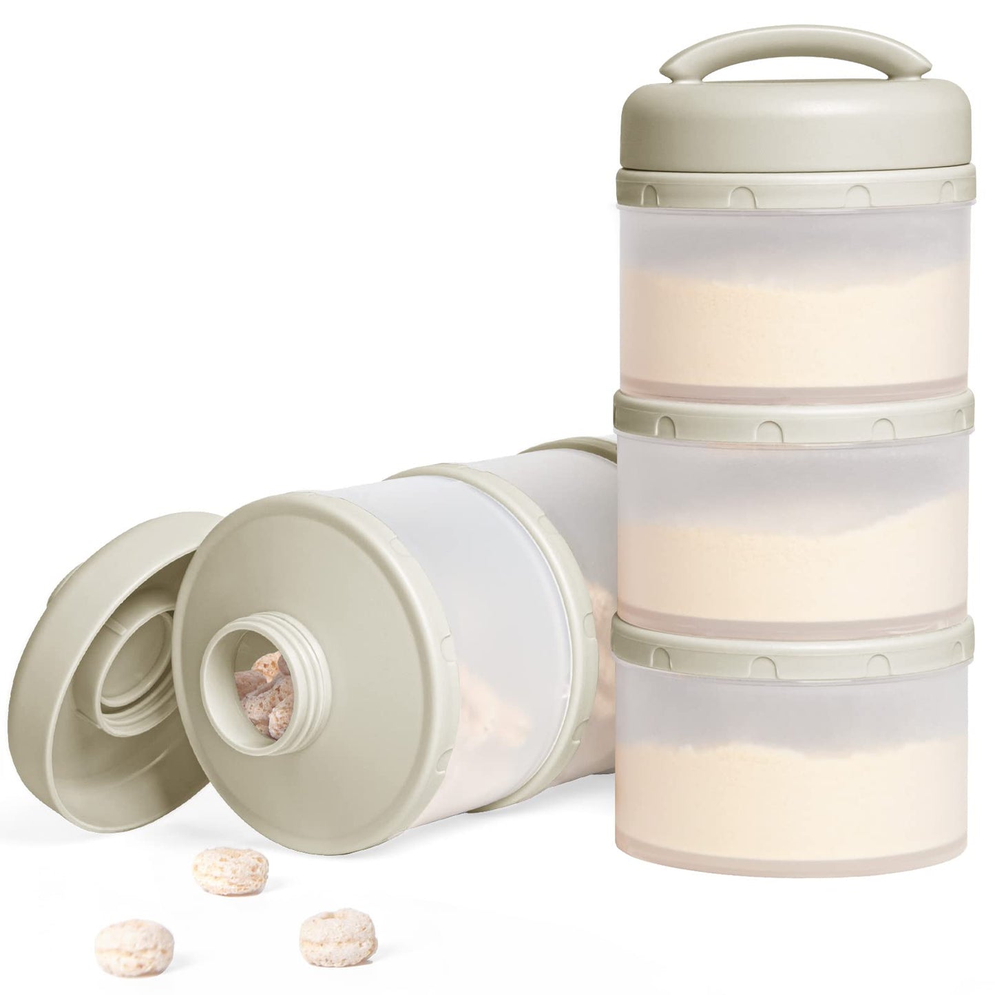 Termichy Stackable Formula Dispenser Portable Milk Powder Container, 2 Pack, Mint