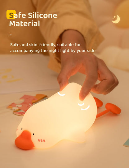 Nursery Night Light, RGB Bunny with 7 Colors & 3 Dim Levels, Rechargeable Silicone, Room Decor & Kids Gift